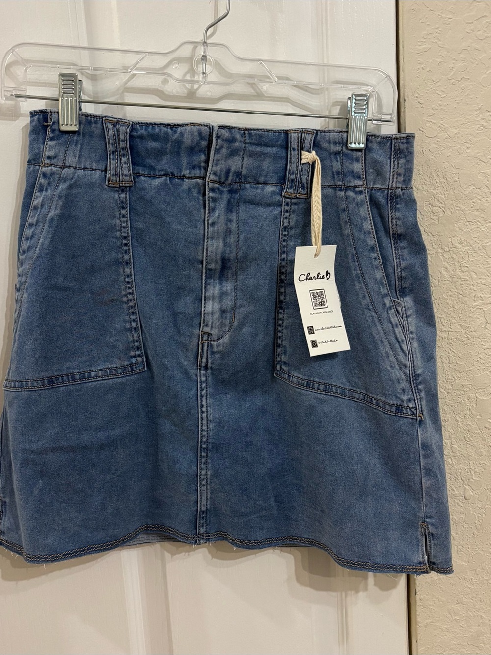 Charlie B Chambray Safari Canvas Skort